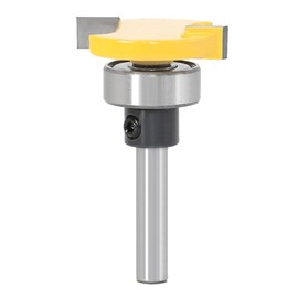 Mesee T-Slot Router Bit with Bottom Bearing, 1/4 Inch Shank Carbide Slot Cutter Router Woodworking T Slotting Milling Cutting Tool - 1/4" Cutting Depth