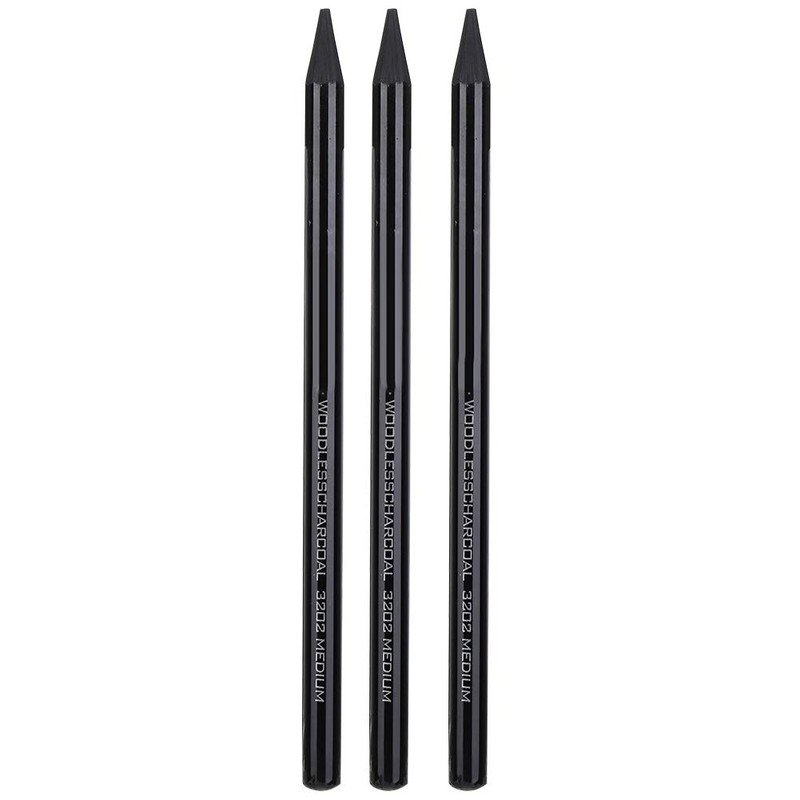 Pure Carbon Sketch Pencil, Professional Hard/Medium/Soft Woodless Charcoal Drawing Tool