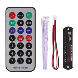 HERCHR Placa Decodificadora de MP3 Bluetooth para Coche, Módulo de Decodificación de Audio Inalámbrico con Control Remoto, Compatible con Tarjeta TF SD/USB/WMA AUX FM Radio