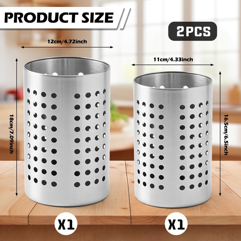 ZLMTZDJD 2PCS Stainless Steel Utensil Holder and Utensil Drying Holder,