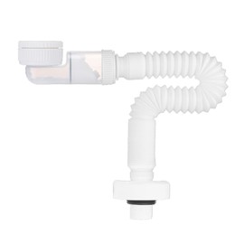 LUPATDY 1 1/4 Inch Siphon, Flexible Tube Siphon, Space-saving Siphon, Drain Pipe with Odour Trap, for Kitchen Sink, Dishwasher and Washing Machine