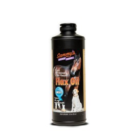Sammy's Shiny Coat Sammy's? Shiny Coat Flaxseed Oil - 100% Pure, Natural Flax Oil, Cold-Pressed, Excellent Source of Omega-3 for Your Furry Friend, for Healthier Skin and Coat of Your Dogs, Cats, Other Pets - 32 Oz