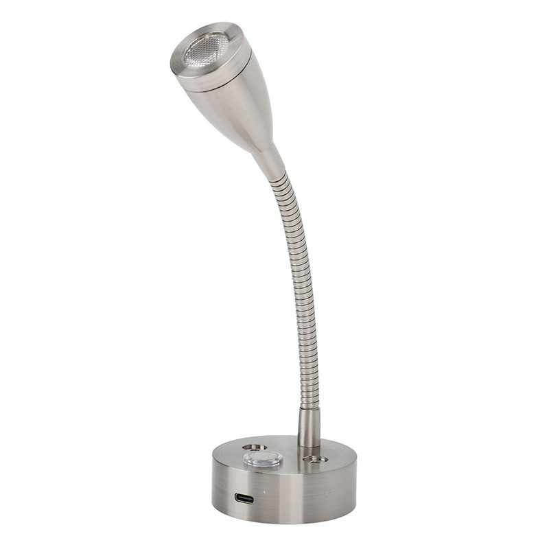 DC12‑24V LED RV Bedside Lamp High Brightness Aluminium Alloy Gooseneck