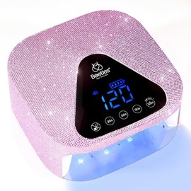 Beetles Uv Light for Gel Nails Flash Curing Innovative with Smart Sensor for Easy and Fast Extension System, Portable Manicure Uv Led Light for Gel Nail Polish DIY Nail Art - Color: Rhinestones UV Lamp