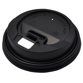 73090117 Snap Lids for 9.5 fl oz (280 ml), Black Paper Cup Lid, Pack of 50