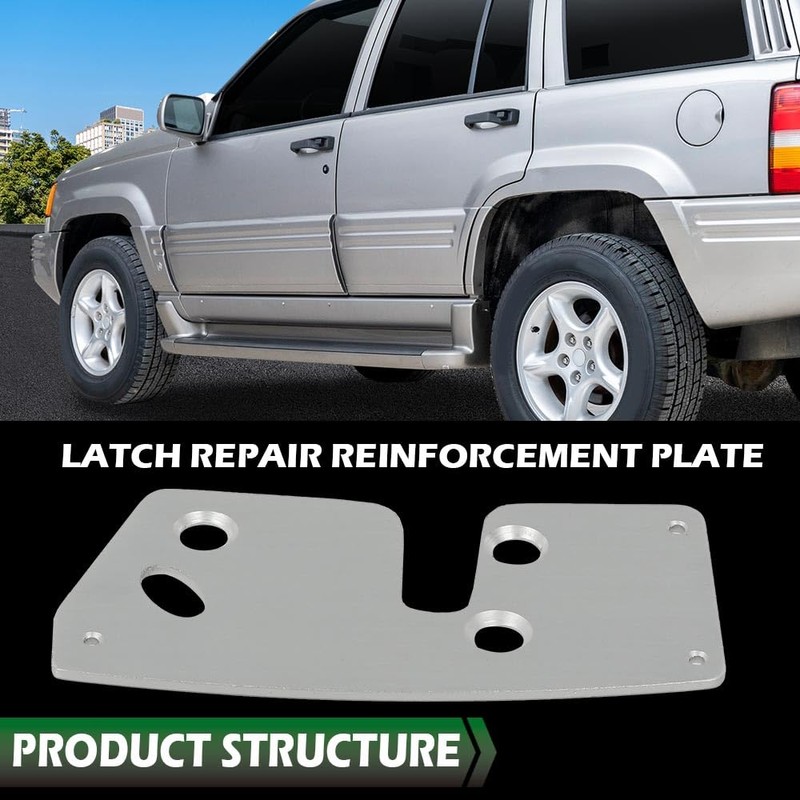 LQI Driver Door Latch Repair Reinforcement Plate Compatible with Jeep