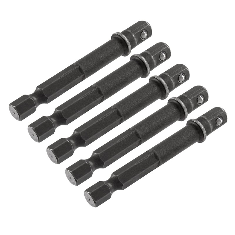 Biaungdo Square Socket Bit Adapter, 5 Pcs 1/4 Hex Impact