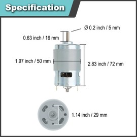 JYUDAUFU 895 Micro Motor DC 12V 10000RPM 24V 20000RPM Electric Double Ball Bearing Motor with 6.3 Spring Wire for RC Toy Car/Robot/Mini Fan/Screwdriver/UAV/DIY/Test