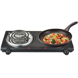 EUROSTAR Double Burner with Spiral Plates, Black