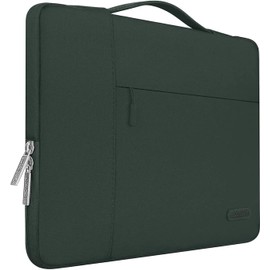 MOSISO Laptop Sleeve Compatible with MacBook Air/Pro, 13-13.3 inch Notebook, Compatible with MacBook Pro 14 inch M3 M2 M1 Chip Pro Max 2024-2021,Polyester Multifunctional Bag, Midnight Green