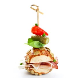 Bamboo Wooden Cocktail Picks - 4 Inch (100 Count) - Bamboo Wood Skewers for Appetizers, Drinks & Party Décor