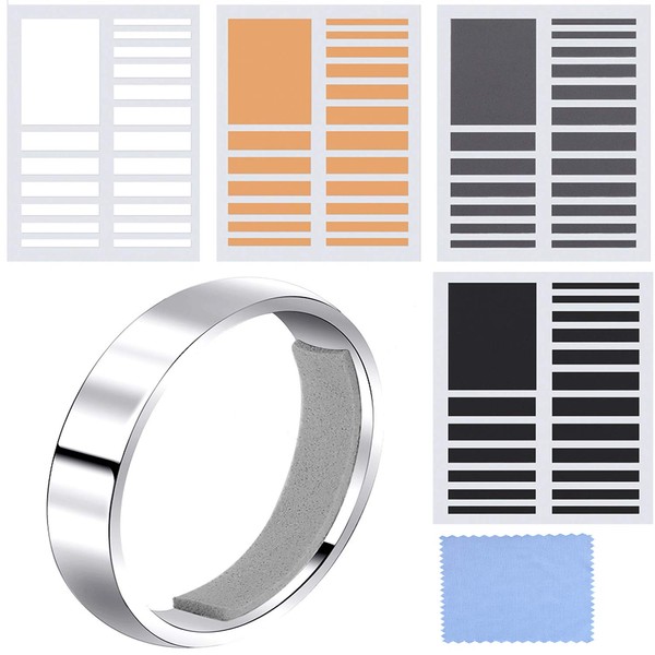 Chuangdi 8 Sheets/ 152 Pieces Ring Sizer Adjuster Invisible Ring Spacer Ring Guards for Women Loose Rings, 2 Kinds of Thickness