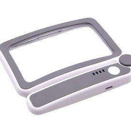 Handheld Folding Magnifying Glass with Light Stepless Dimmable LED Light Rechargeable Rectangle Page Magnifier for Reading, Close Work, Seniors & Low Vision