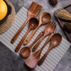 Wooden Non-Stick Kitchen Pan Toolset 7 Pieces Set,100% Natural Teak