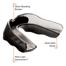 Shock Doctor Youth Pro Strapped Mouthguard (Smoke) Black, Youth (10 yrs & below)