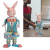 Rabbit Clockwork Toy Retro Metal Swinging Drumming Rabbit Wind Up