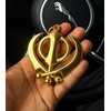 Steel Finish Golden and Silver Khanda Car Hanging Accessory with
