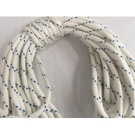 Yacht Braid Polyester Rope ½ inch by 100 feet, White Blue