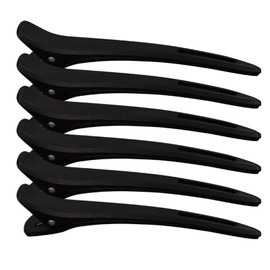 Professional Large Hair Clips for Styling, 6 Pcs Black Hair Sectioning Clip for Girls Women, No Crease Hairdressing Clip for Thick Fine Hair, Hair Stuff Accessories, Duck Bill Hairclips