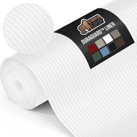 Gorilla Grip DuraGuard Shelf Liner, 17.5x20 Non-Adhesive Cabinet Liners for Kitchen Drawers, Shelves, Refrigerator, Pantry Storage, Bathroom Closet, Durable Waterproof BPA Free Ribbed Plastic, White