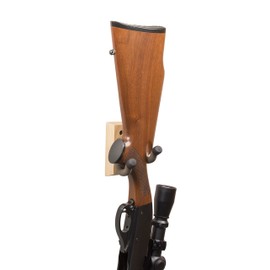 Hold Up Displays - Vertical Gun Hanger and Rifle Storage Securely Holds Firearm and Bow - Real Walnut Hardwood Harvested in Wisconsin - Made in USA