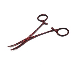 Dog Cat Pet Ear Hair Puller 5.5" Hemostat Forceps with Serrated Curved Jaws Made of Stainless Steel For Removing Ear Nose Face Paws Hair Tweezers, Works on Long Short Thick Curly Hair Furs, Red