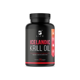 B Life Aceite de Krill | 170 cápsulas | 1000mg de (EPA y DHA) con Astaxantina y Fosfolípidos | Icelandic Krill Oil.