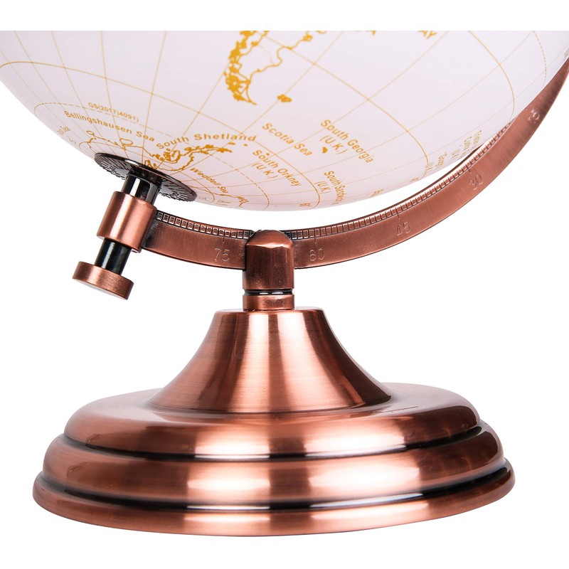TOPGLOBE 20cm Globe Golden and White Colour Metallic - Wedding