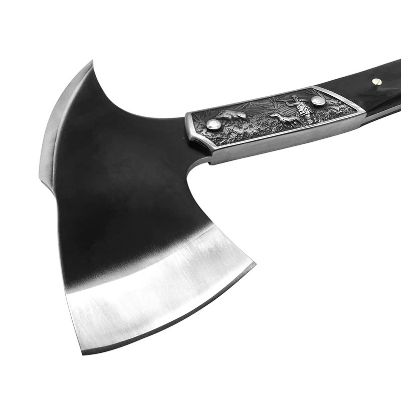 Full Tang Strong Tactical Axe Tomahawk Retro Embossed Sharp Edge