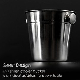 GEEZY Stainless Steel Mini Ice Bucket Home Bar Ice Cube Serving Bucket Outdoor Party Wine Cooler Single Wall Champagne Cooler