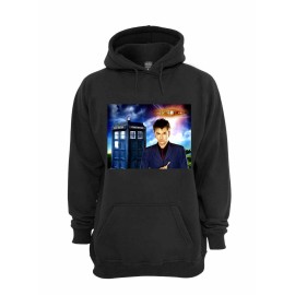 David Tennant Hoodie The 10th Doctor  - Black -  YOUTH L 14-16