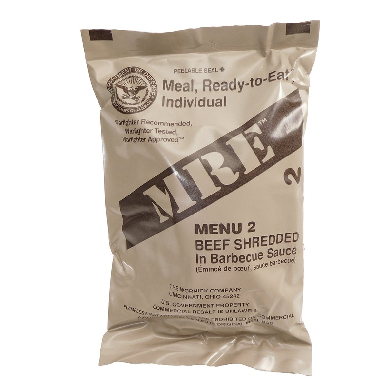 Shredded Beef Barbecue MRE Meal - Genuine US Military Surplus
