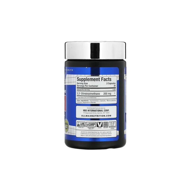 Allmax Dim 100 Mg, 60 Cáps Diindolilmetano Sabor Sin Sabor