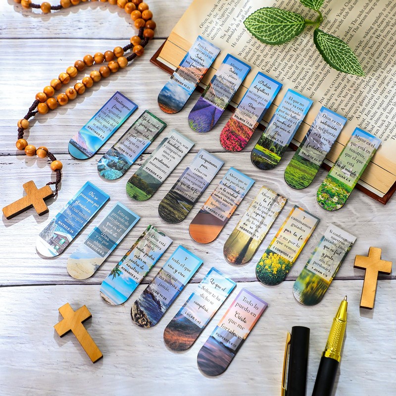 Skyygemm 100 Pack Spanish Bible Verse Magnetic Bookmarks Spanish Christian