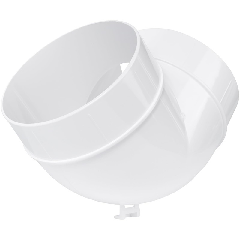 ECOPRO VENT 4-Inch White Plastic 90-Degree Elbow Duct Fitting for