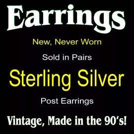 Crab Earrings Sterling Silver NEW Vintage 90's Stud/Post Sea Salt Life Crabs