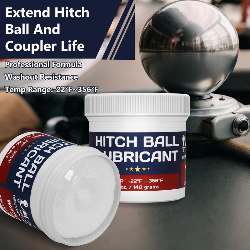 BTAS Trailer Hitch Ball Lubricant Waterproof Grease with PTFE 5oz,Reduces