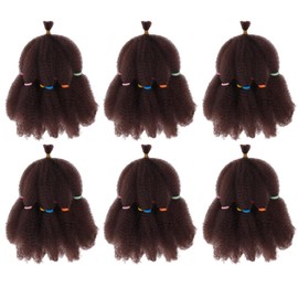 Afro Kinky Hair 16 Inch 6 Packs Pre Stretched Afro Kinky Twist Hair Afro Braiding Hair Kinky Twist Crochet Braids Synthetic Hair Extensions For Women (33#, 16 Inch (Pack of 6))
