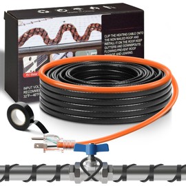 3FT~160FT Water Pipe Heat Cable for Pipe Freeze Protection, Pipe Heating Cable for Metal and Plastic Home Pipes, Energy-Saving Heat Trace Cable Keeps Water Flowing, 120V 5W/ft（15FT）