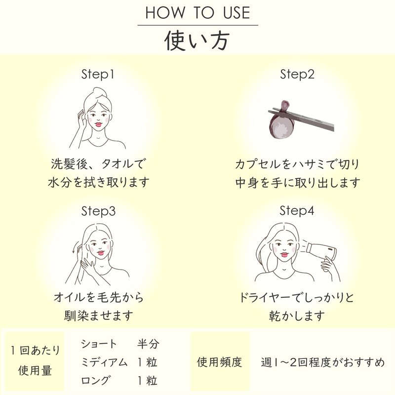 Hair Oil, Sunflower, Tsubaki 0.04 oz (1 g) x 20
