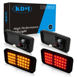 KDM LED Bumper Side Marker Reflectors Lights,Fit for 1968-1972 Chevy GMC C10 C20 C30 K10 K20 K30 C1500 C2500 C3500 K1500 K2500 K3500 Blazer,Front & Rear Side Marker Lights,Smoked Lens 4Pack