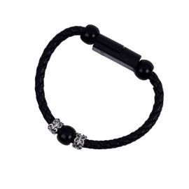 Vaguelly 1Pc Braided Wristband Style Type C Charge Cable for Fast Data Sync Compatible with High End Mobile Phones and Tablets Lightweight and Portable for Travel Black