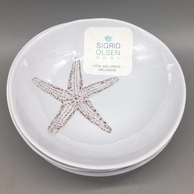 Sigrid Olsen 4 SIGRID OLSEN Starfish Melamine Salad Bowl Set