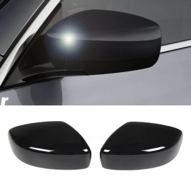 carcartrim-2022 2PCS Gloss Black ABS Mirror Cover Caps For INFINITI G25 G37 Q40 Q60 2008-2013