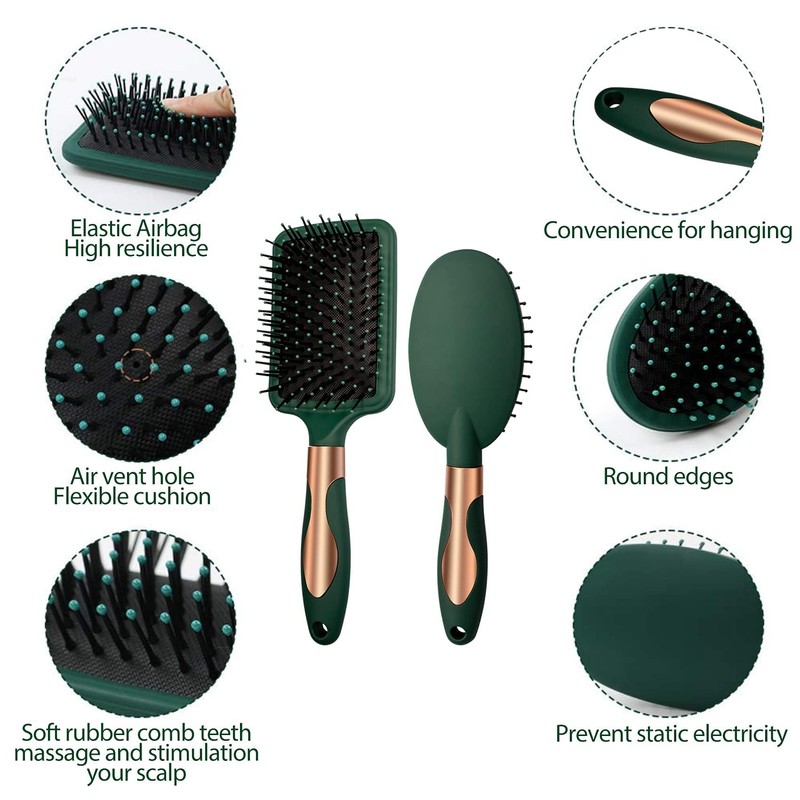 Set de Cepillos para Cabello 4 Piezas – Cepillo Acolchonado,