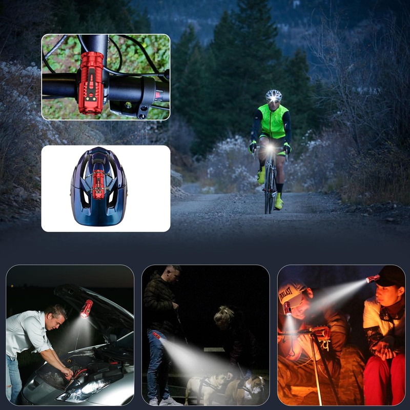 UNROEVS XC01 2550 lumens Mini Flashlight Rechargeable, Super Bright Magnetic