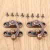 2Pcs Gift Box Fixed Hook Lock Buckle Drawers Hasp Antique