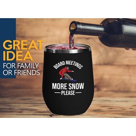 Snowboarding Black Edition Wine Tumbler 12oz - Board meetings - Ski Snowboard Goggles Snowboarder Skiing Snowboarding Gift Skiers Hiking Mountain