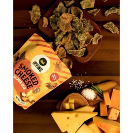 IRVINS Smoked Cheese Salmon Skin Chips Crisps | Premium Hand Cooked | Halal | High Protein | Keto-Friendly | 2.8 oz (Pack of 3)