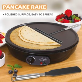 2 Pieces Stainless Steel Dough Distributor, Spatula Pfan Crepes Distributor and Spatula Kit T-Shape Crepes Distributor Dough Distributor for Crepe, Crepe Turner, Dough Distributor for Home, Kitchen,
